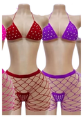 Rhinestone Three-Piece Bikini Set
