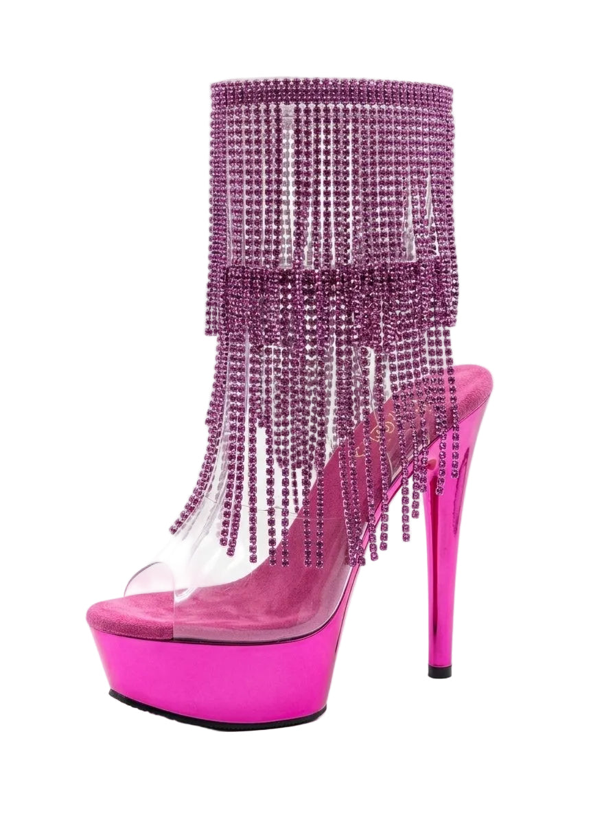 Magenta Waterfall Booties