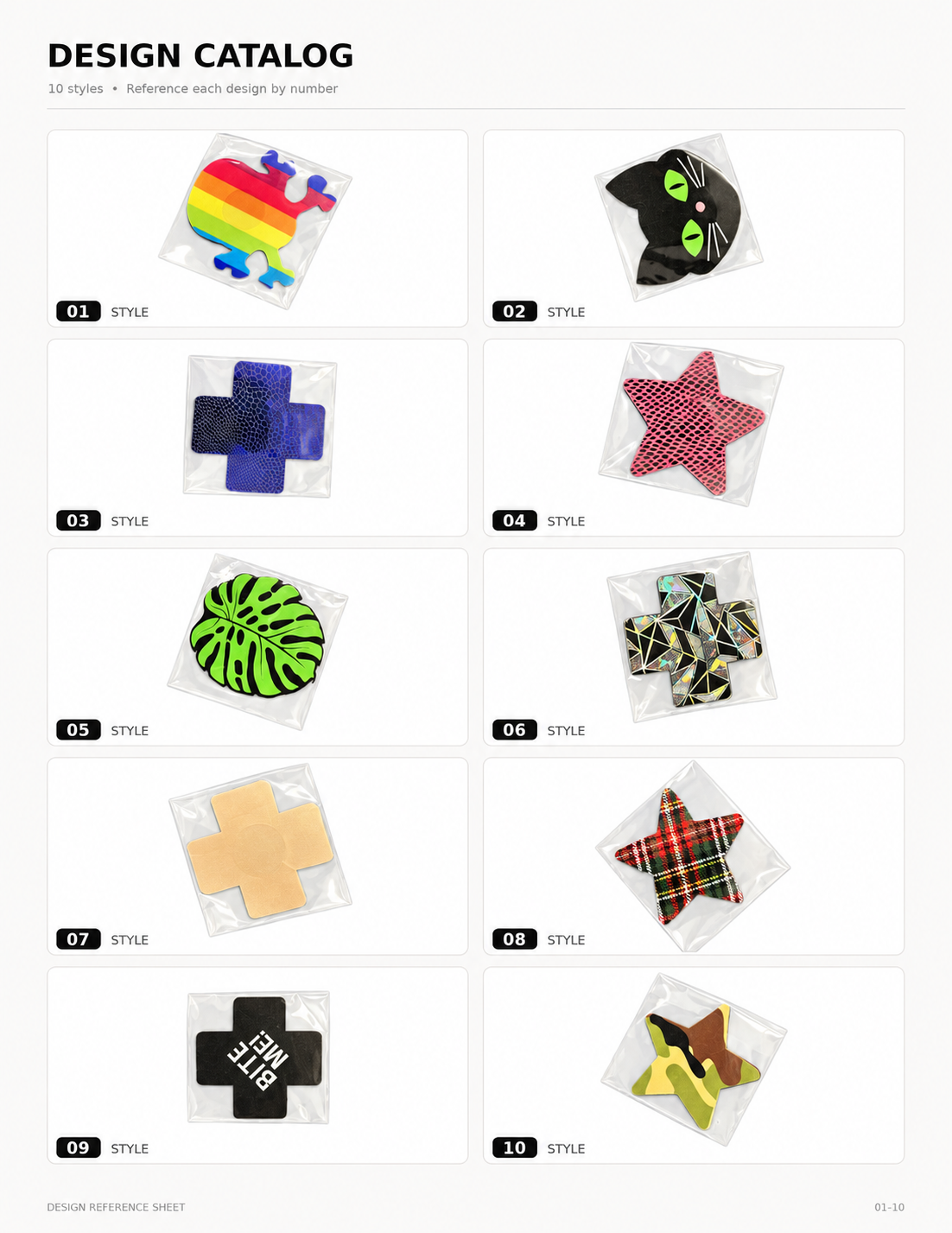 2-PK| Printed Sticker Pasties | Assorted Designs