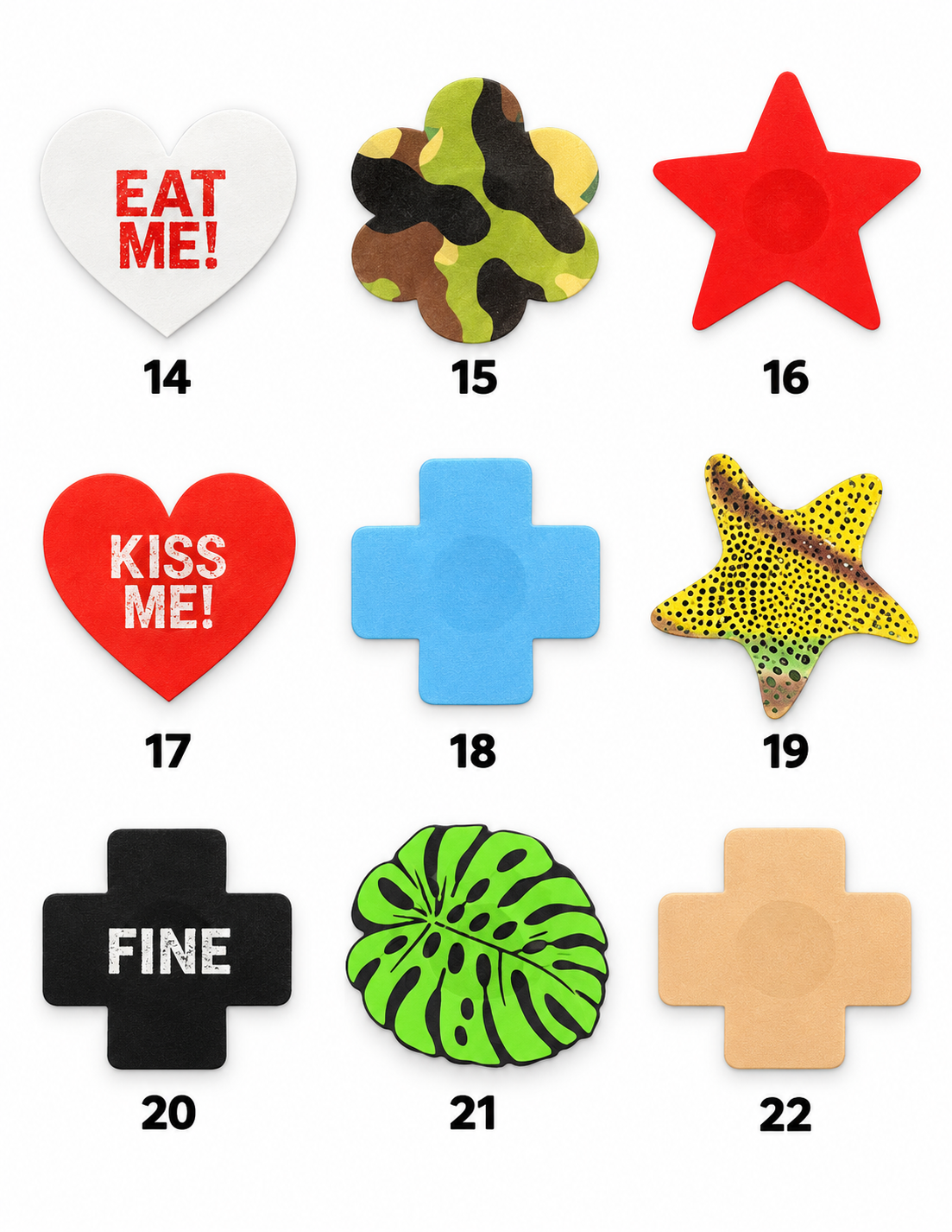 2-PK| Printed Sticker Pasties | Assorted Designs