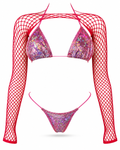 Holographic Fishnet 3-Piece Set